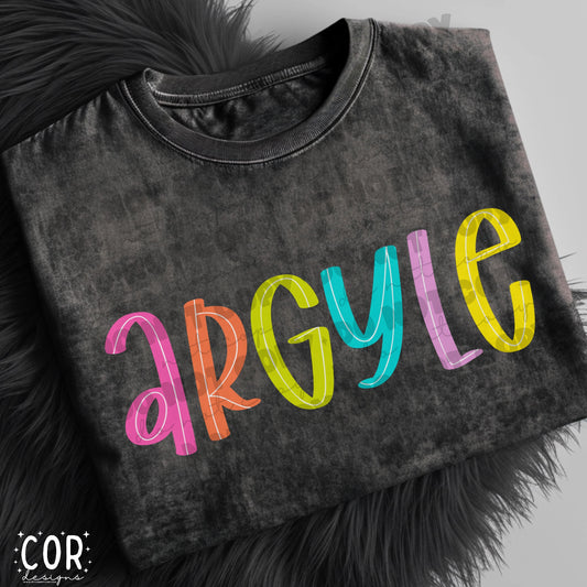 Argyle Colorful Letters