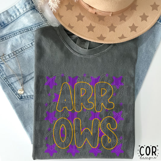 Arrows Yellow And Purple Stars