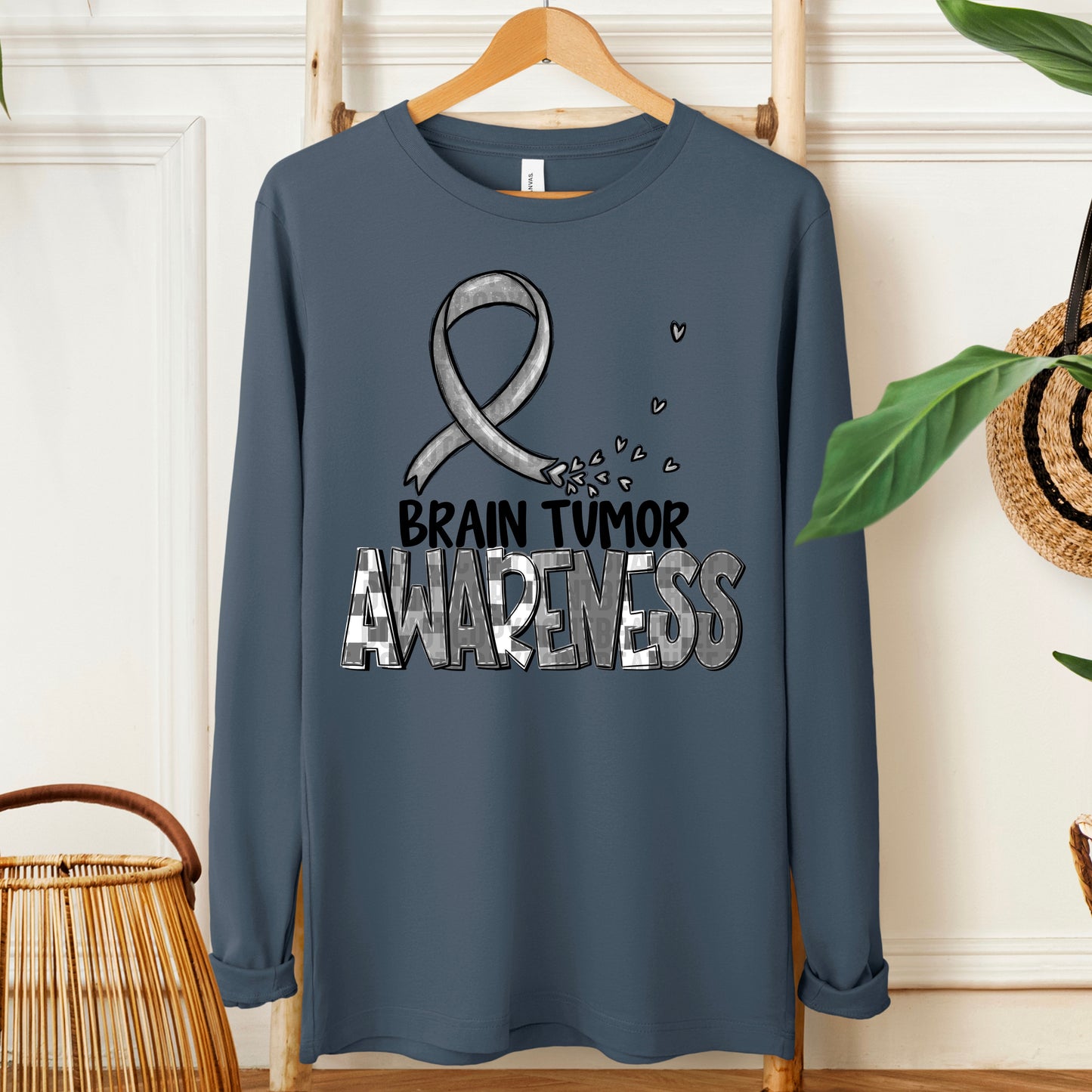 Brain Tumor Awareness-black (grey checkered)