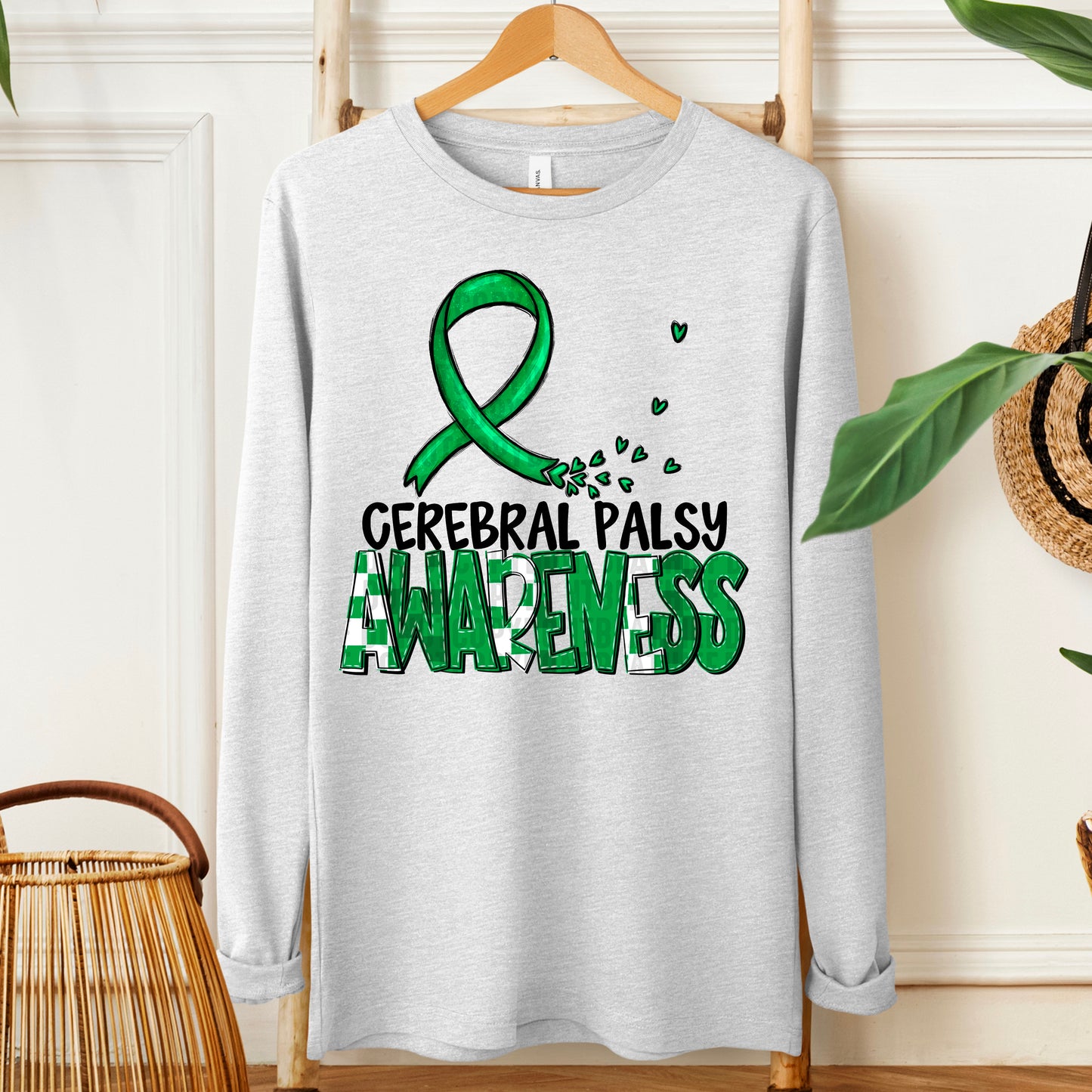 Cerebral Palsy Awareness-black (checkered green)