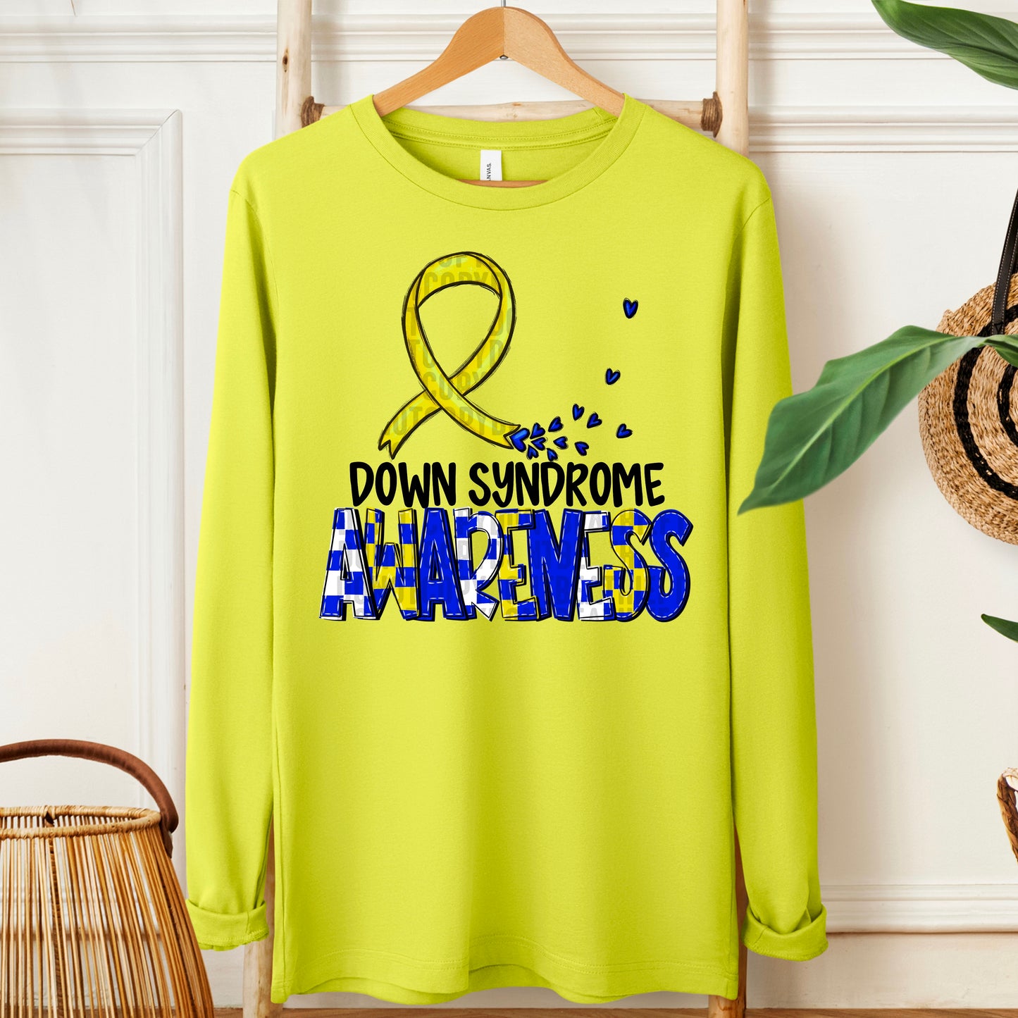 Down Syndrome Awareness-black (checkered blue)