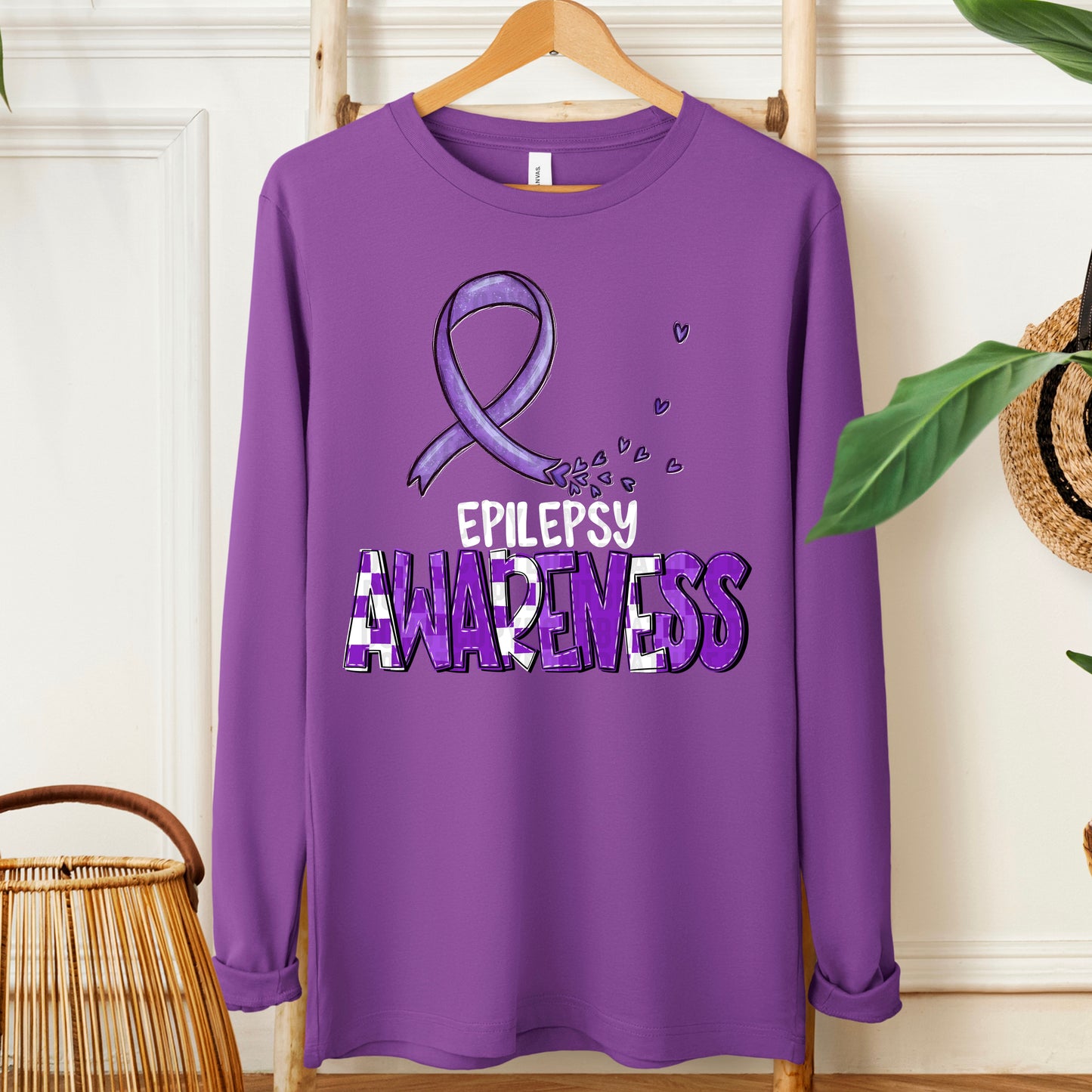 Epilepsy Awareness -white (checkered yellow)