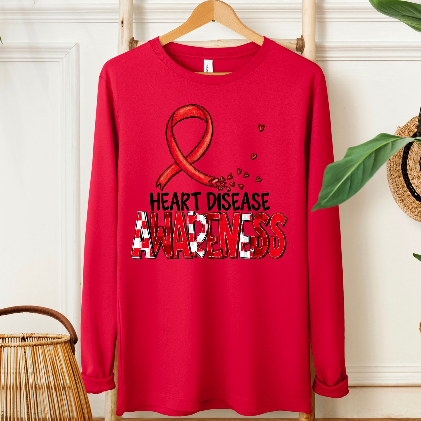 Heart Disease Awareness-black (checkered red)