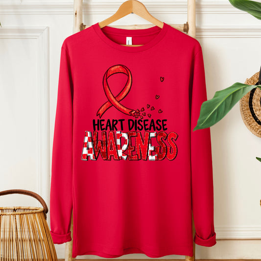 Heart Disease Awareness-black (checkered red)