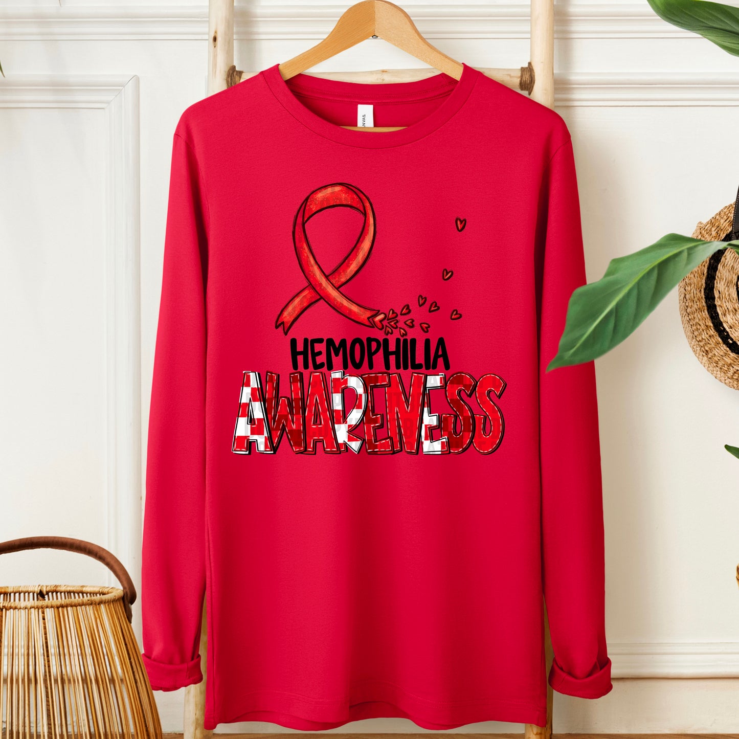 Hemophilia Awareness-black (checkered red)