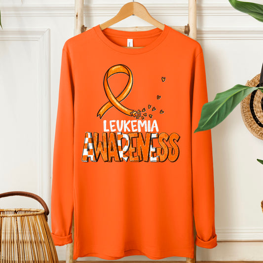 Leukemia Awareness- white (checkered orange)