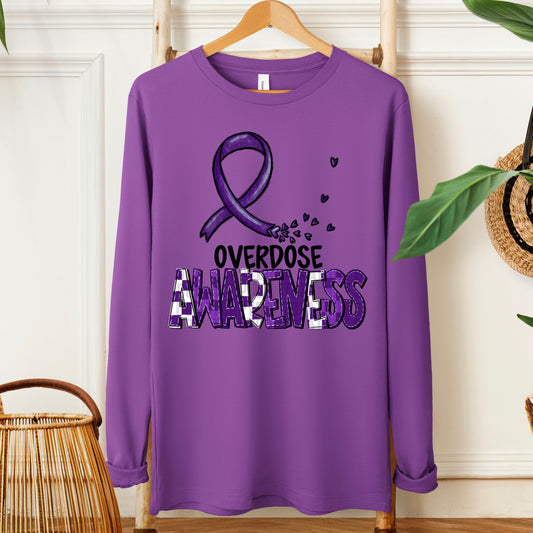 Overdose Awareness-black (checkered purple)