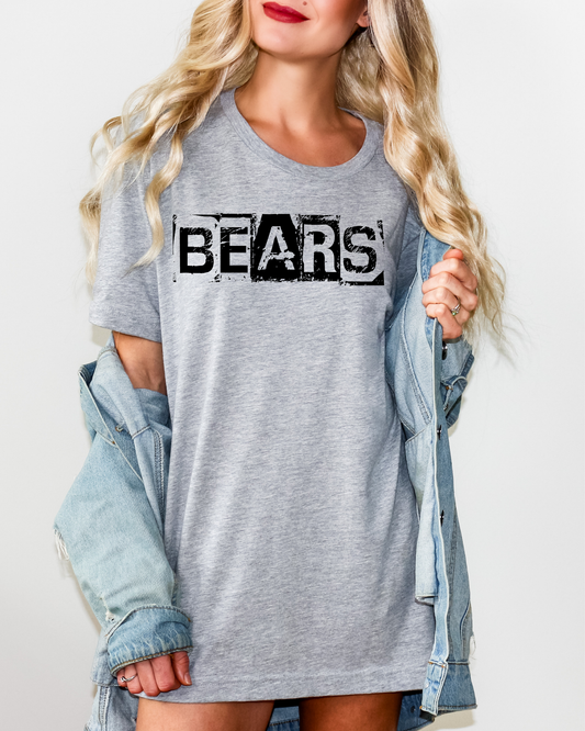 Bears Black And White Spray Paint Letters
