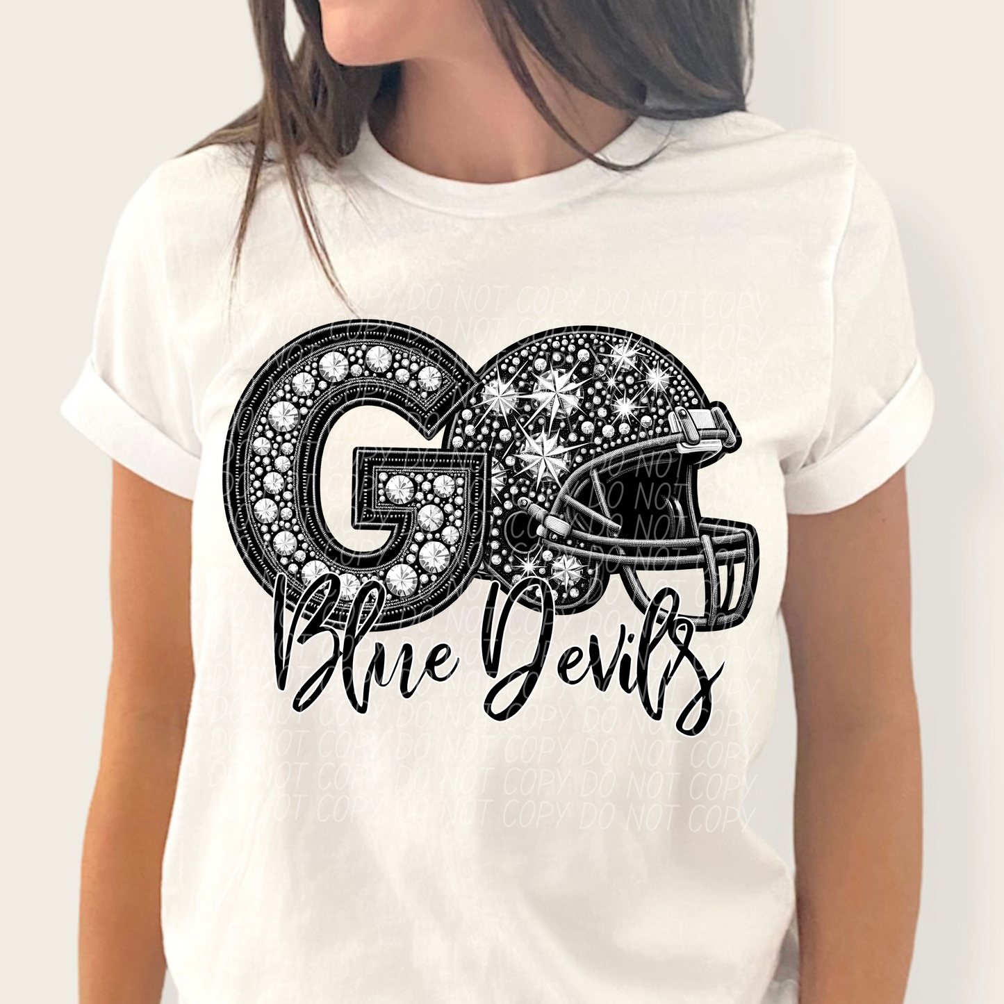 Go Blue Devils (Rhinestone)