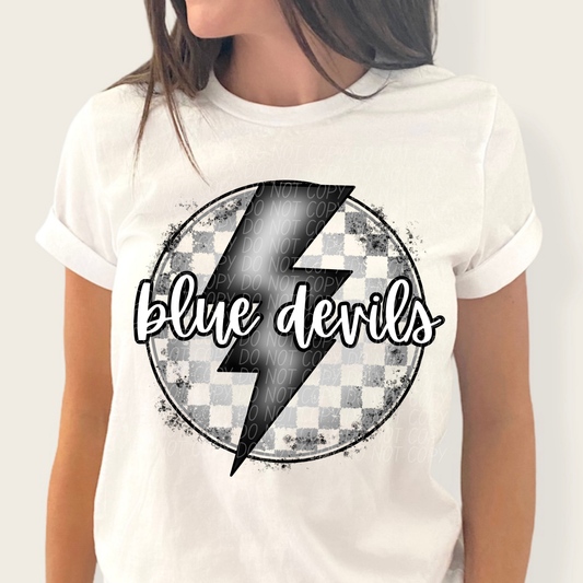 Blue Devils Checkered Bolt