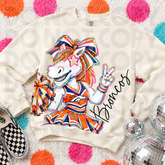Cropped Delulu Cheerleader Broncos