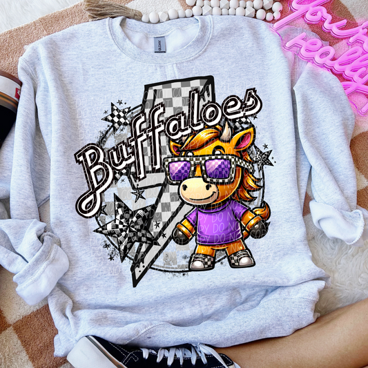 Buffaloes Checkered Lightning Bolt