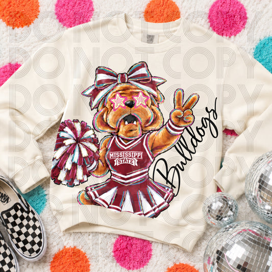 Cropped Delulu Cheerleader Mississippi Bulldogs