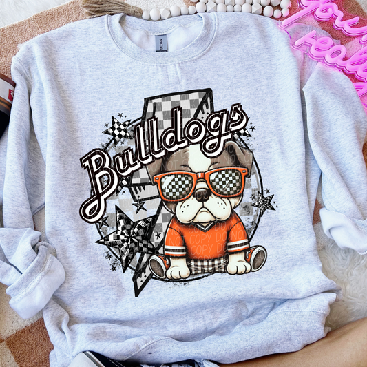 Bulldogs Checkered Lightning Bolt