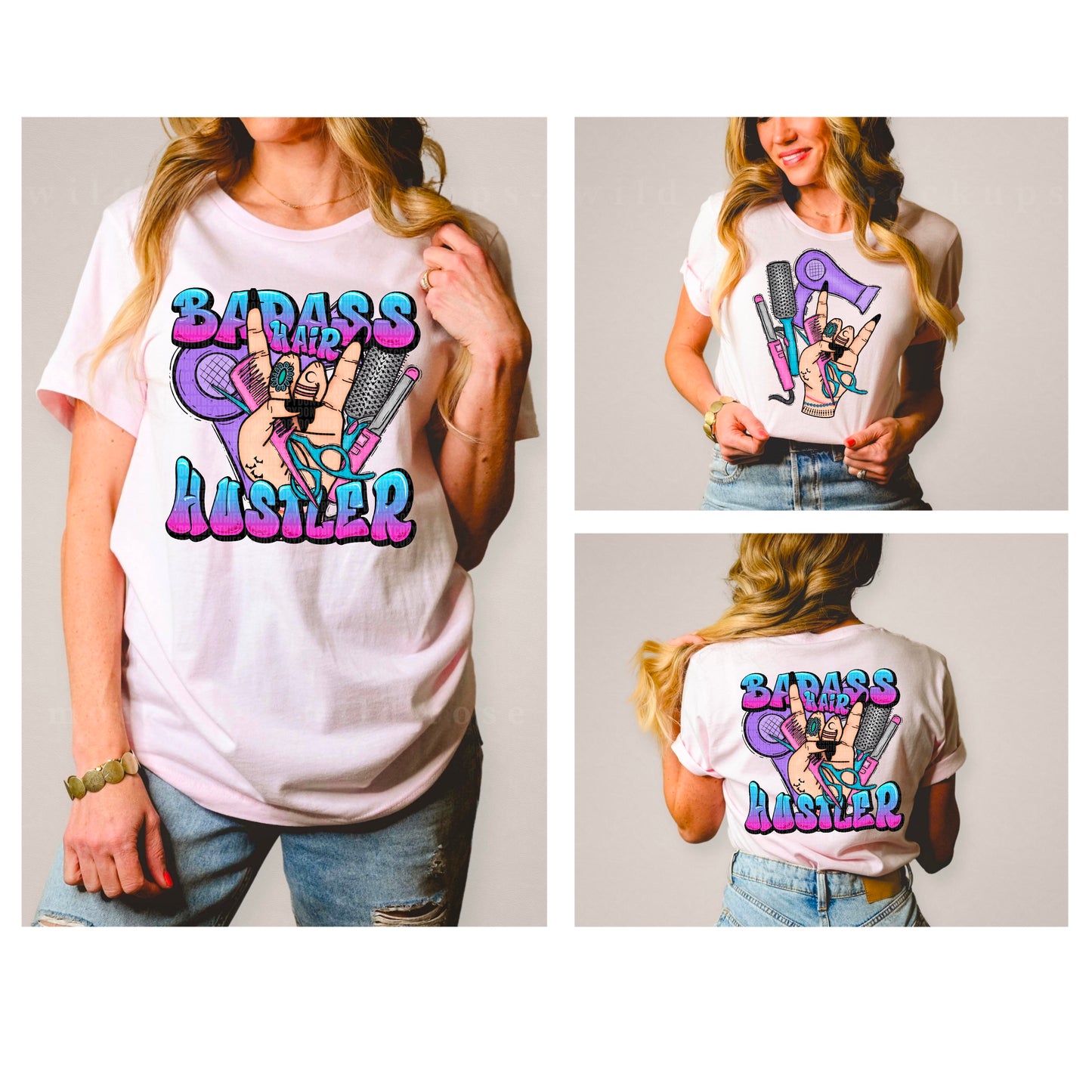 Badass Hair Hustler – FRONT/PALE