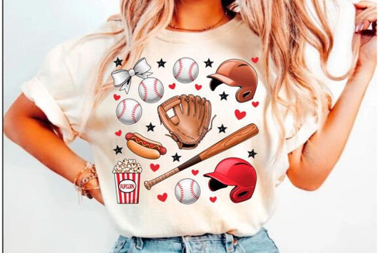 Baseball Bow Bat Popcorn