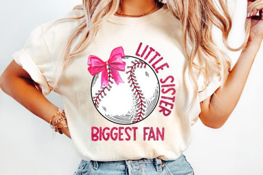 Pink Baseball Little Sister Biggest Fan
