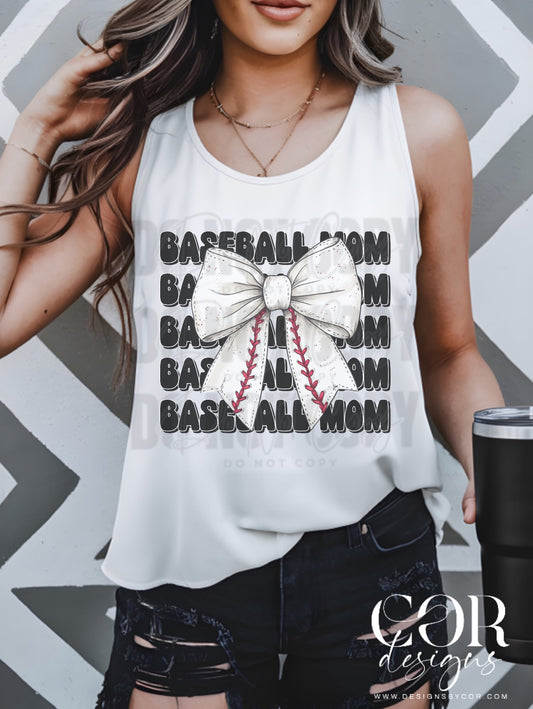 Baseball Mom Bow
