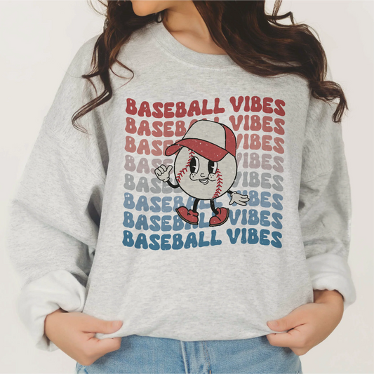 Baseball vibes, red white and blue