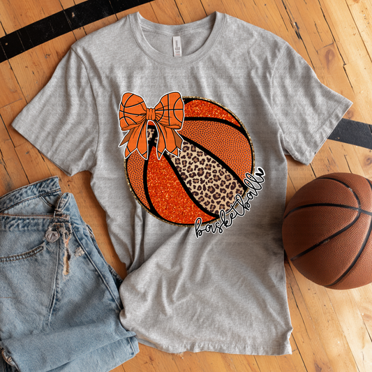 BASKETBALL LEOPARD BOW SCRIPT BOW
