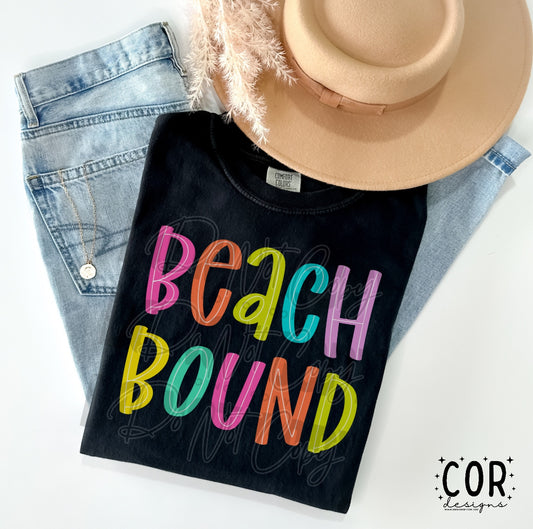 Beach Bound Colorful Letters