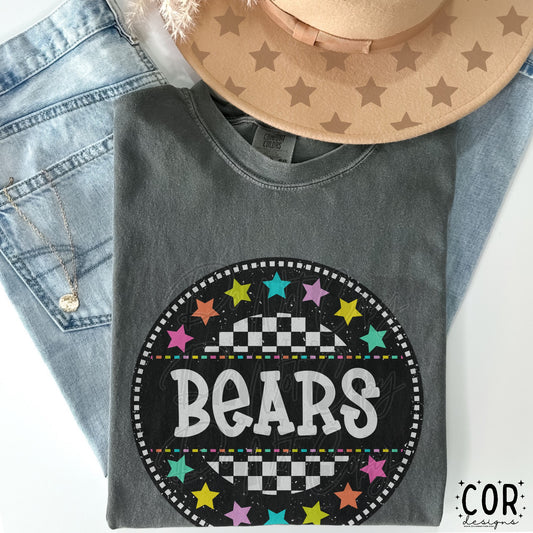 Bears Colored Stars Checkered Circle