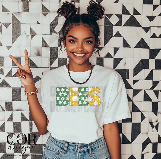 Bees Clover Letters Straight