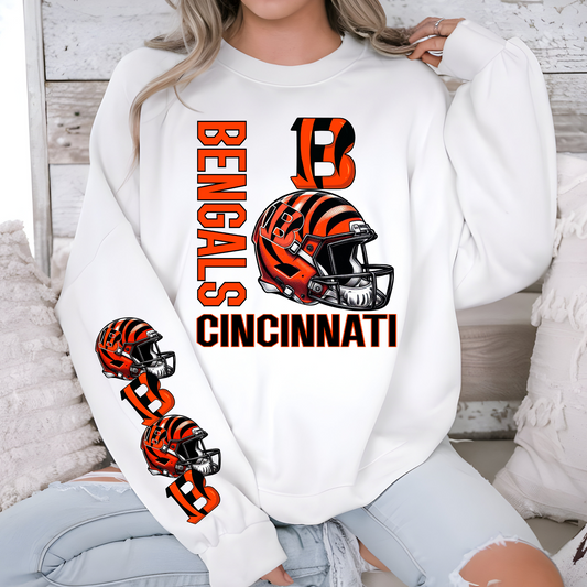 Cincinnati Bengals Helmet And Logo-Sleeve