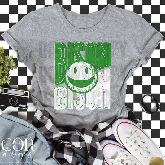 Bison smiley (green/white)