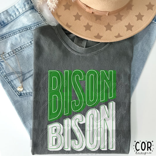 Bison Green And White