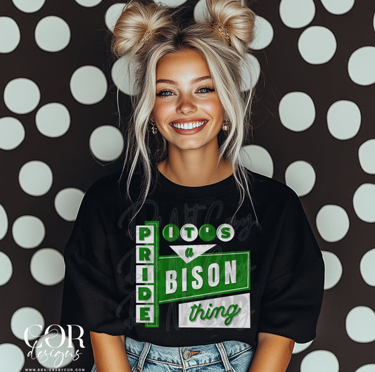 It's a bison thing (green/white)