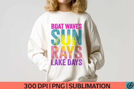 Boat waves sun rays lake days
