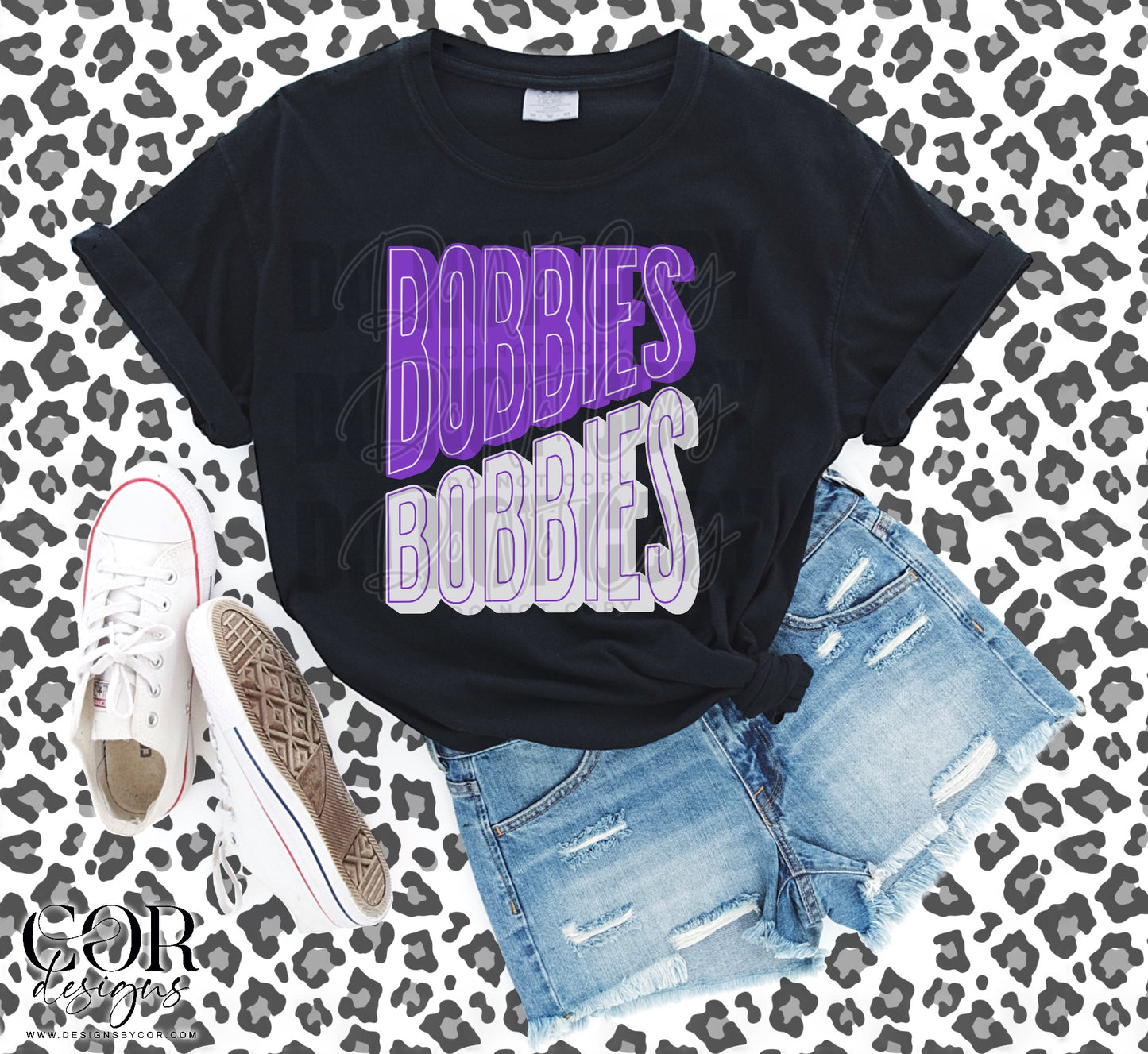 Bobbies Purple And White