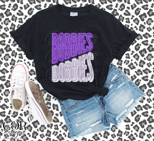 Bobbies Purple And White
