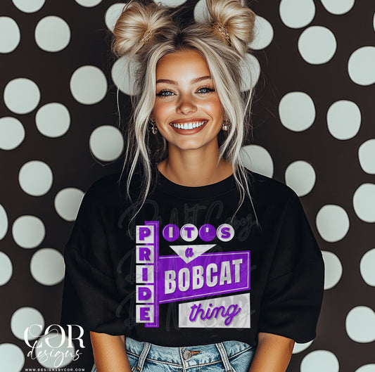 It's a bobcat thing (purple/white)