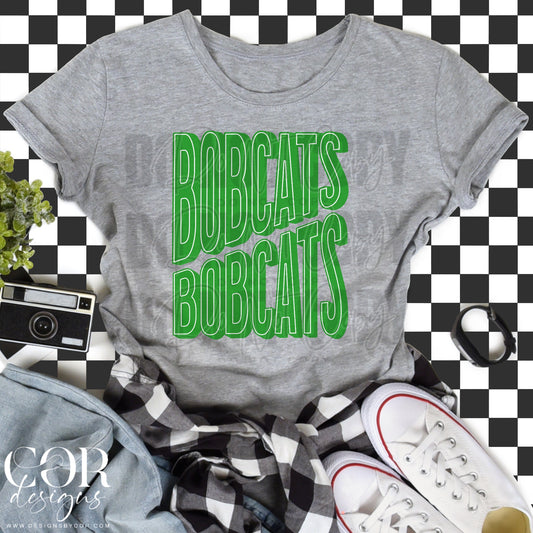 Bobcats Green Letters