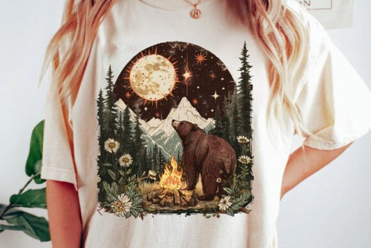 Bear And Moon