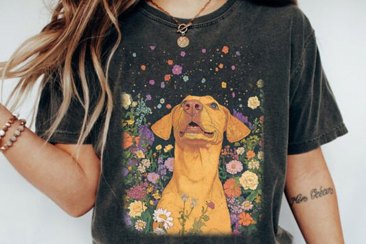 Dog In Flowers