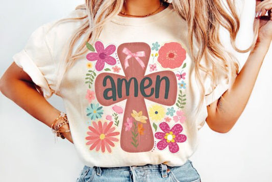 Boho floral amen