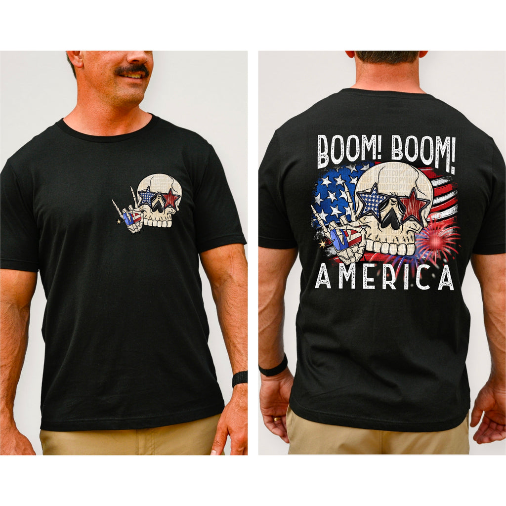 Boom! Boom! America POCKET WHITE - DTF Transfer