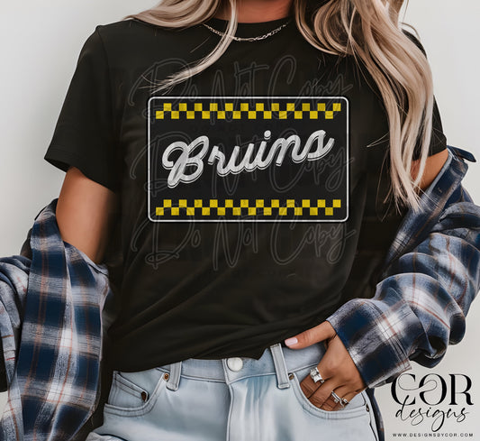Bruins Black And Yellow Checkered