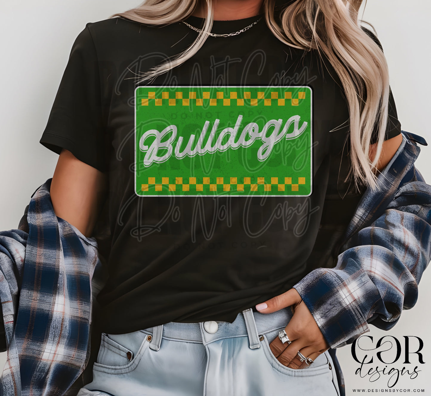 Bulldogs Green And Yellow Checkered