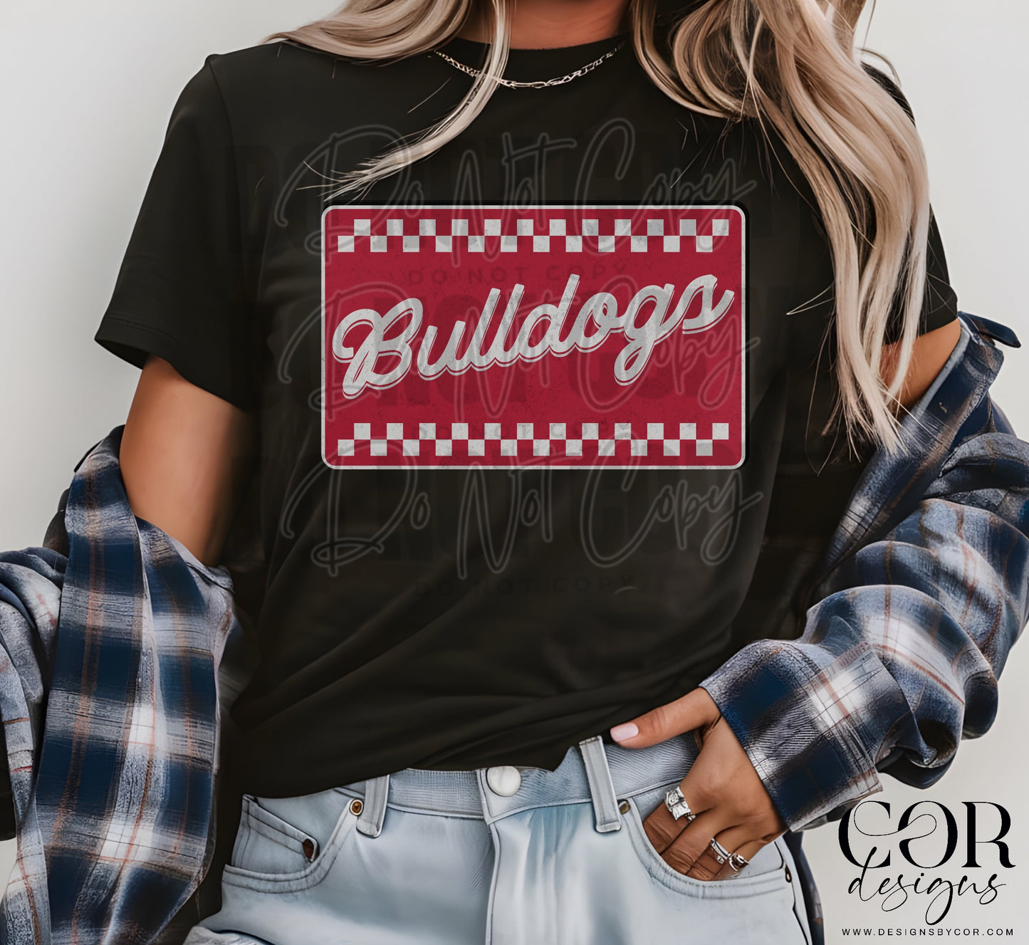 Bulldogs Maroon And Silver Checkered