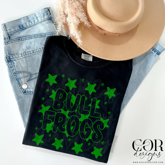 Bullfrogs (green stars)