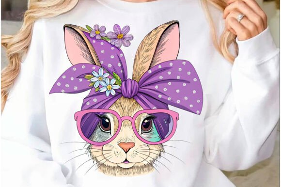 Bunny Rabbit Glasses And Bow Purple