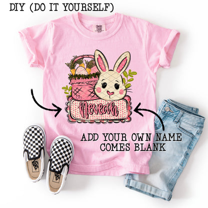 CUSTOM NAME PINK POLKA DOT EASTER BUNNY