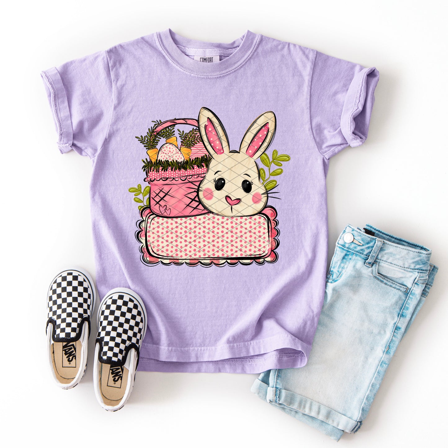 CUSTOM NAME PINK POLKA DOT EASTER BUNNY