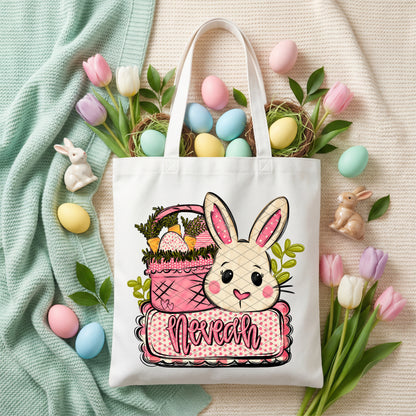 CUSTOM NAME PINK POLKA DOT EASTER BUNNY