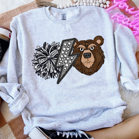 Bears Cheer Sequined Brown