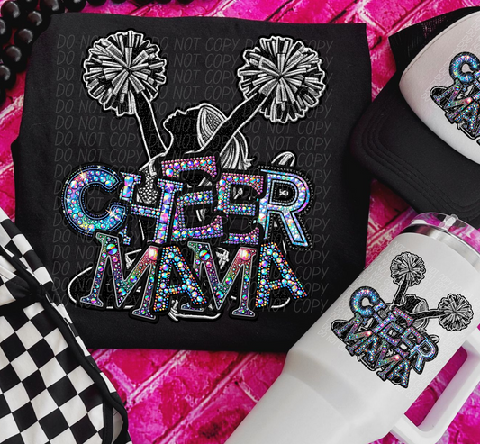 Rhinestone Cheer Mama Cheerleader